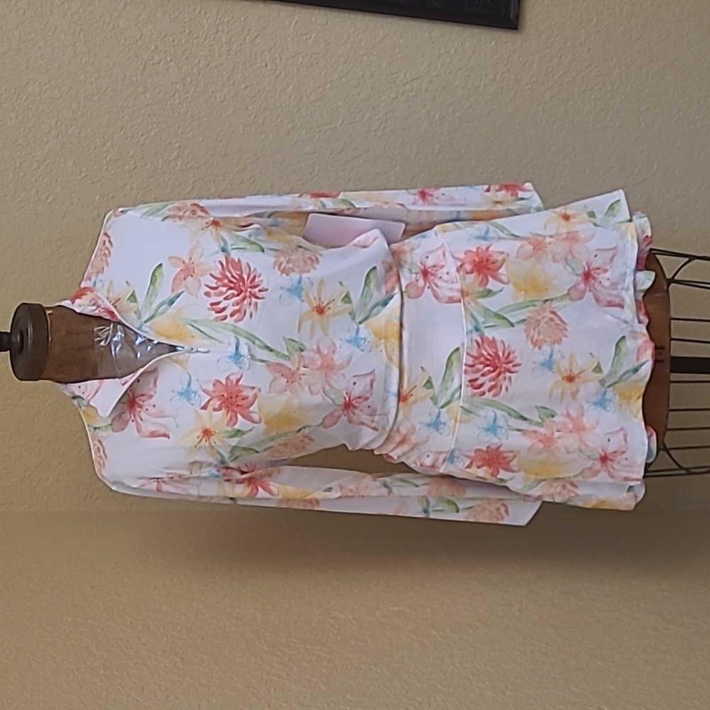 NWT Gottex Long Sleeve Top & Skort Tennis Golf Tropical Floral S